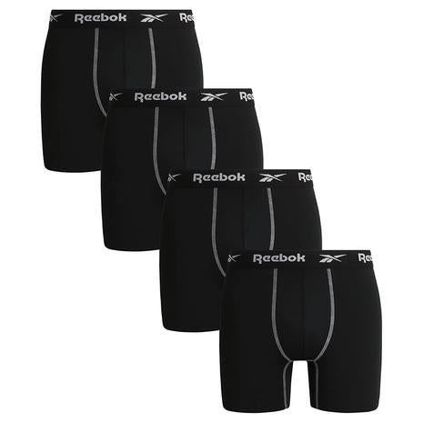 4-Pack Rebook Men's Wicking Stretch Performance Boxer Briefs