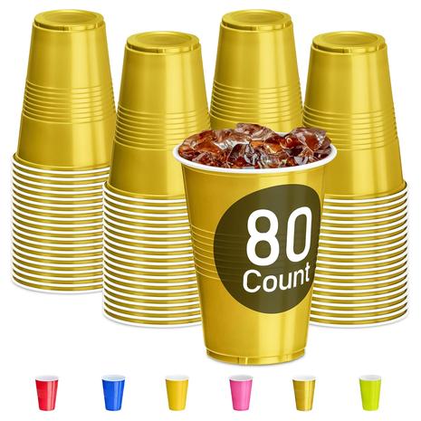 80-Count Golden Party Cups (16oz)