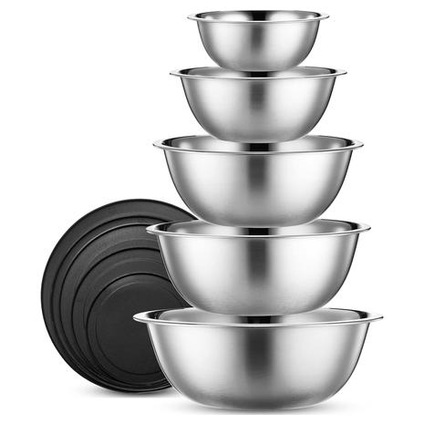 10-Piece Stainless Steel Mixing Bowl Set