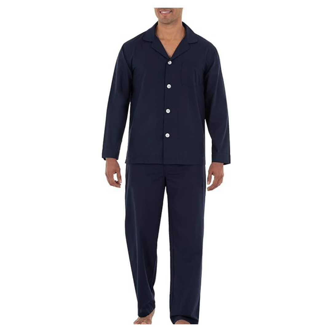 Fruit of the Loom Men's Long Sleeve Pajama Set