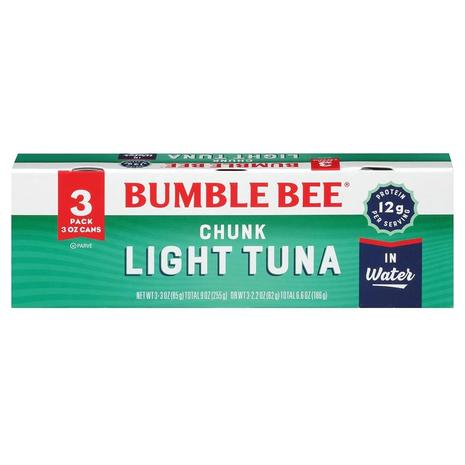 3-Pack Bumble Bee Chunk Light Tuna In Water