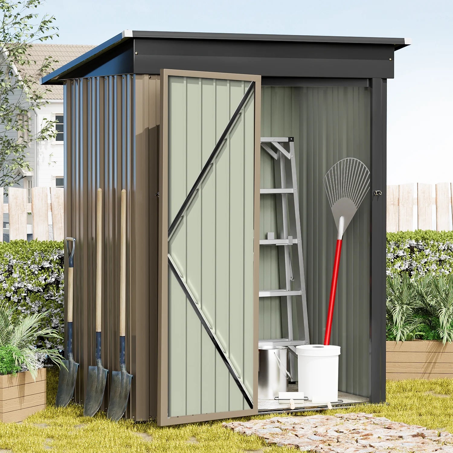 5×3 ft. Patio Metal Shed