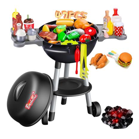 47-Piece Interactive BBQ Grill Playset with Lights and Sounds