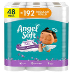 48 Mega (192 Regular Rolls) Angel Soft Ultra Toilet Paper With Scented Tube