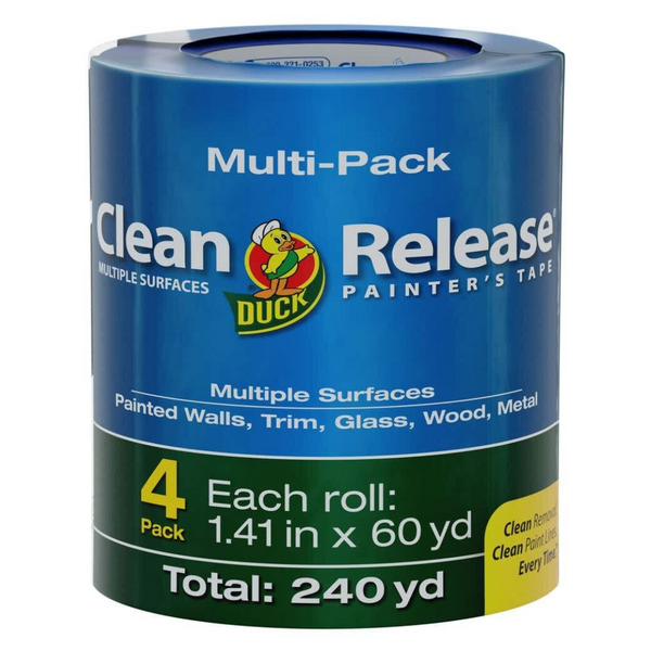 4 Rolls Of Duck Clean Release Blue Painter's Tape