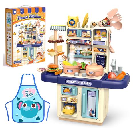 Kids Kitchen With Realistic Steam And Lights Playset