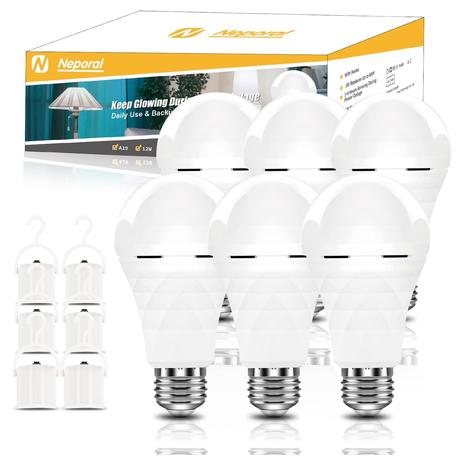 6-Pack Rechargeable A19 Light Bulbs