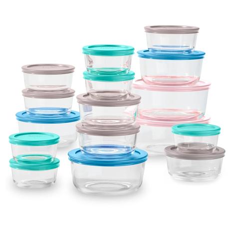 32-Piece Pyrex Glass Food Storage Containers