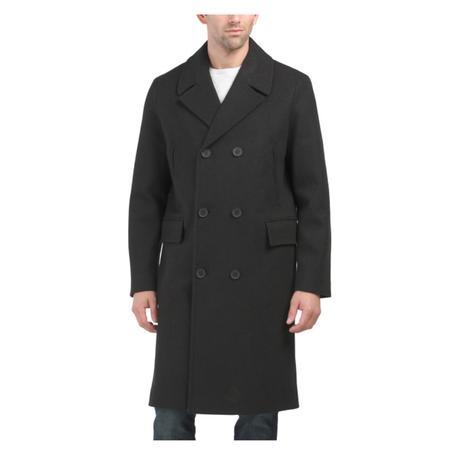 Cole Haan Wool Blend Double Breasted Coat