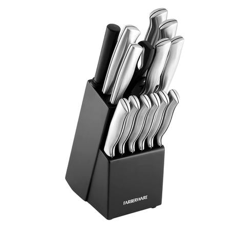 15-Piece High-Carbon Stamped Stainless Steel Knife Block Set