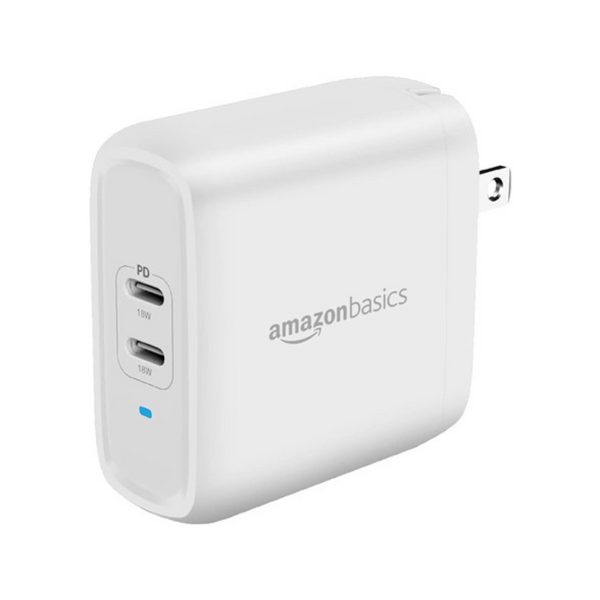 AmazonBasics 36W 2-Port USB-C Wall Charger