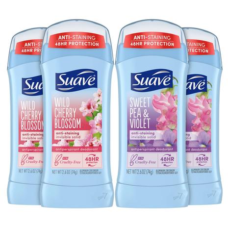 4-Pack Suave Women's Deodorant Antiperspirant