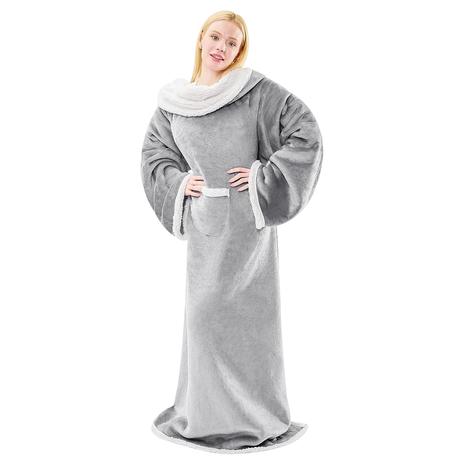 Sherpa Wearable Robe Blanket w/ Sleeves