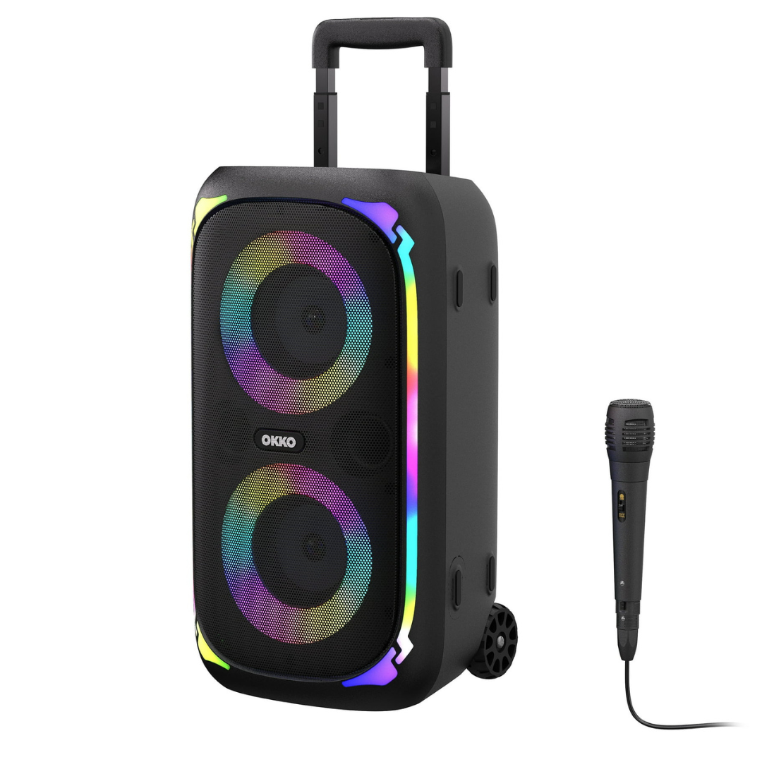 Sonic Bass V4 Portable Bluetooth Party Speaker with Wired Microphone