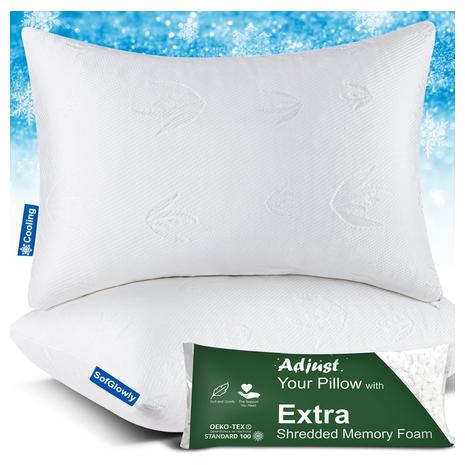 2-Pack Cooling Memory Foam Pillows