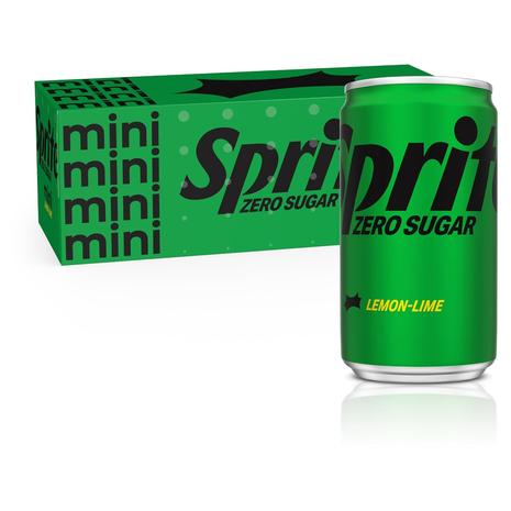 10 Cans Sprite Zero Sugar Lemon Lime Soft Drinks (7.5oz)