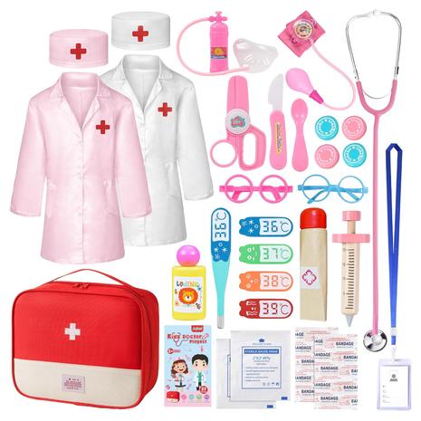 37-Piece Kid's Doctors Play Set w/ 2 Costumes & Real Stethoscope