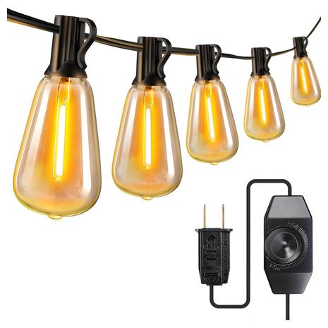 32.8FT Outdoor String Lights w/ Dimmer