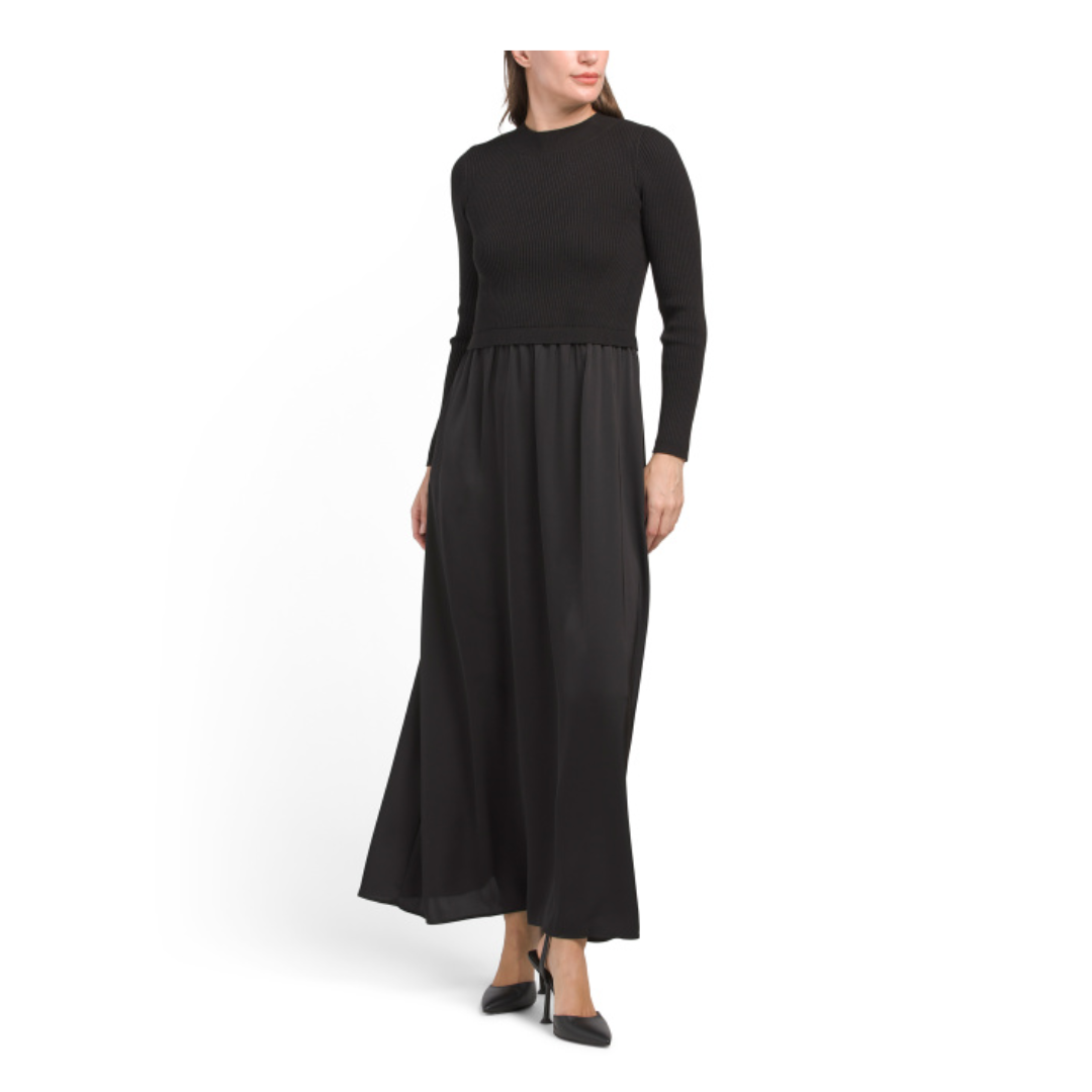 Taylor Satin Skirt Maxi Sweater Dress