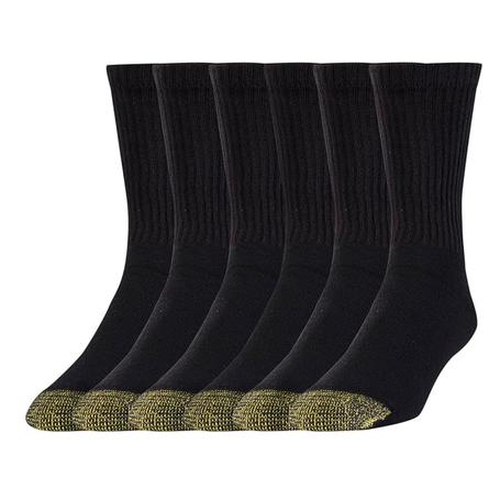 6 Pairs Of Goldtoe Men's Cotton Blend Athletic Crew Socks (2 Colors)