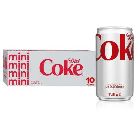 10 Mini Cans of Diet Coke