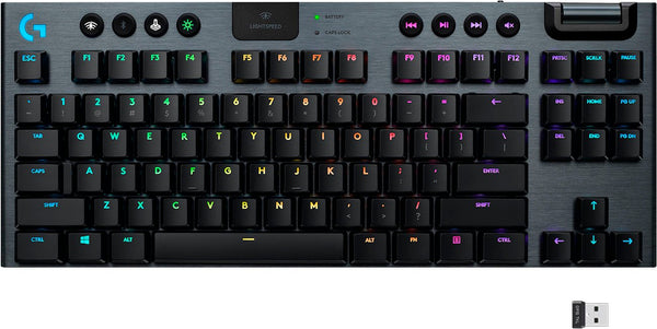 Logitech G915 TKL Tenkeyless Lightspeed Wireless RGB Mechanical Gaming Keyboard (Tactile)