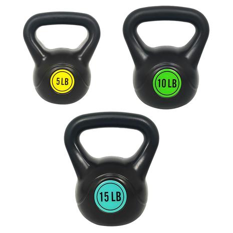 BalanceFrom 5 10 15lbs Wide Grip Kettlebell