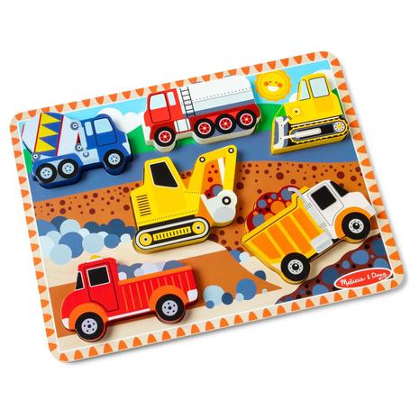 Melissa & Doug Construction Vehicles Wooden Chunky Puzzle