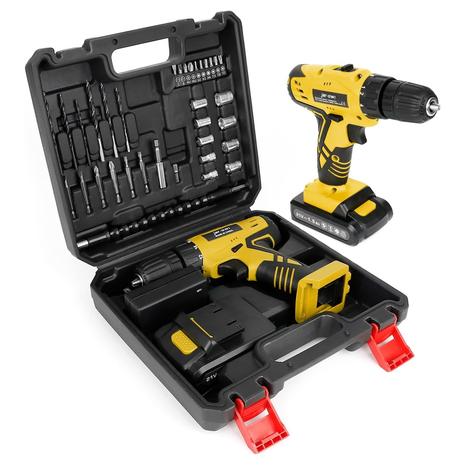 21V Cordless Drill Set with 38 Pieces, Battery & Charger