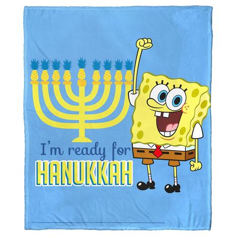 SpongeBob SquarePants I'm Ready for Chanukkah Silk Touch Throw Blanket