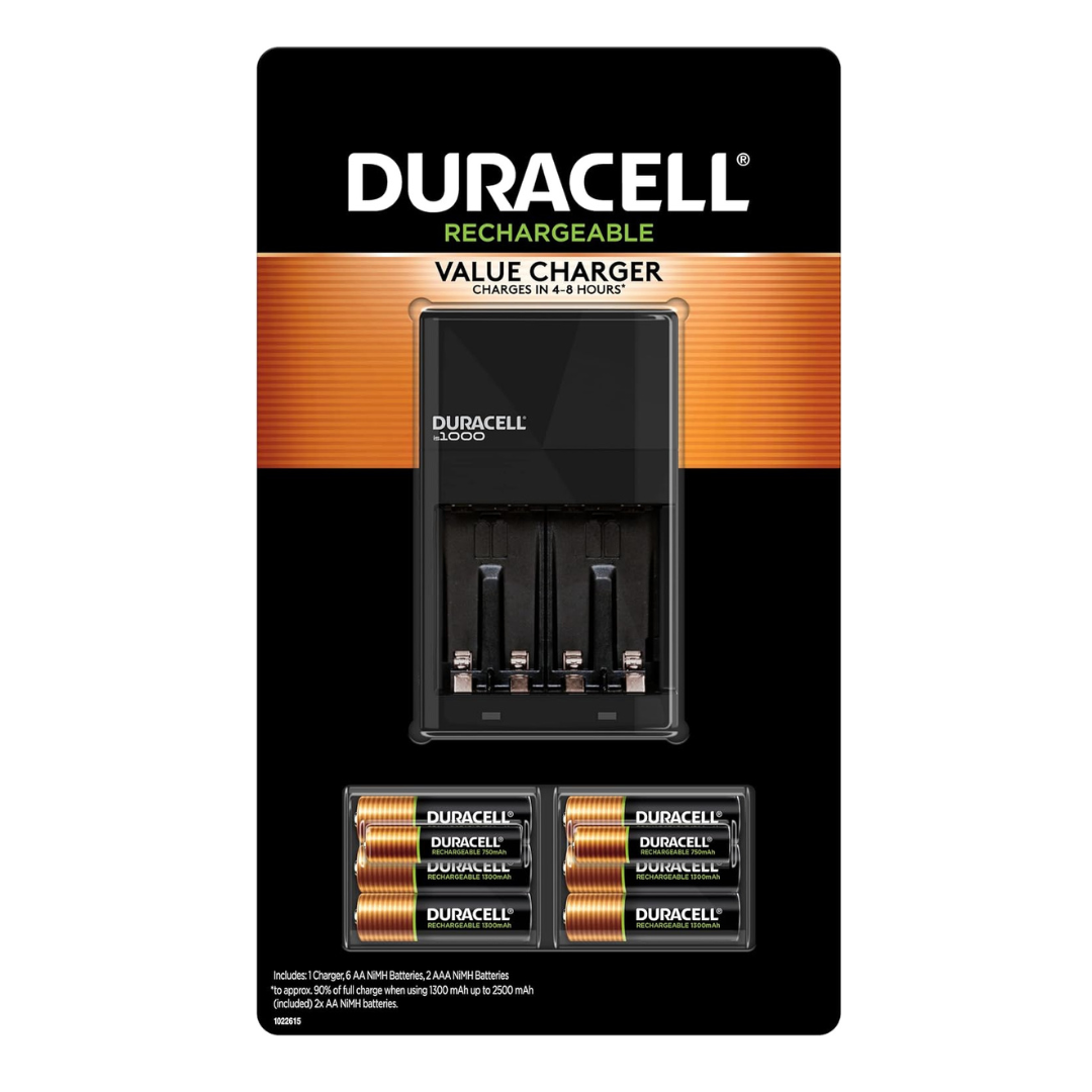 Duracell Battery Charger with 4 AA and 2 AAA Batteries