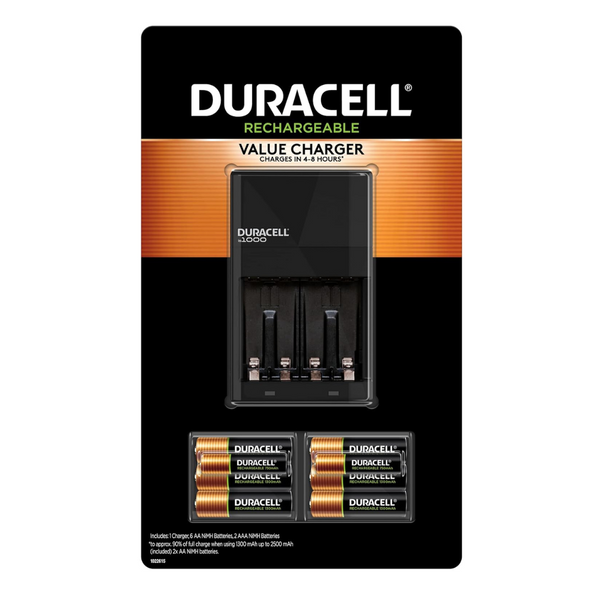 Duracell Battery Charger with 4 AA and 2 AAA Batteries