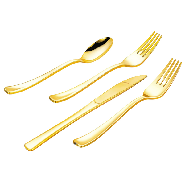 320 Piece Gold Disposable Cutlery Set