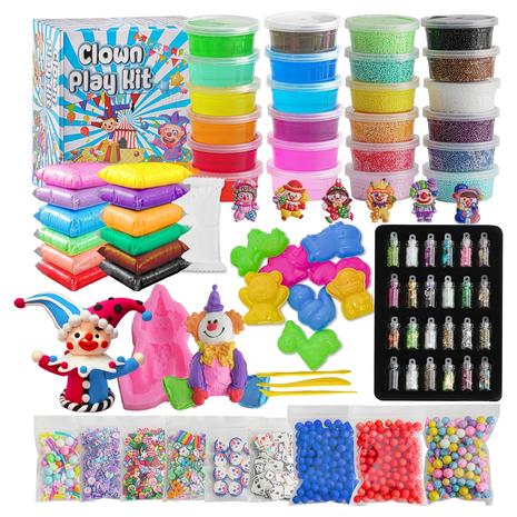 Kid's Clown Modeling Foam & Slime Kit