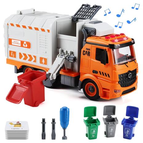 Garbage Truck Toy Set With Lights & Sounds