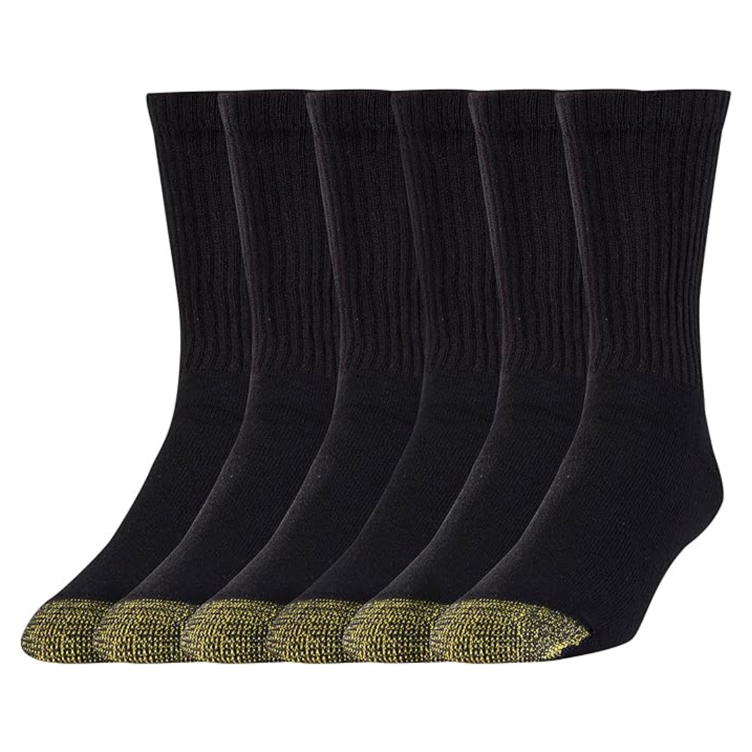 6 Pairs of Goldtoe Men's Crew Socks