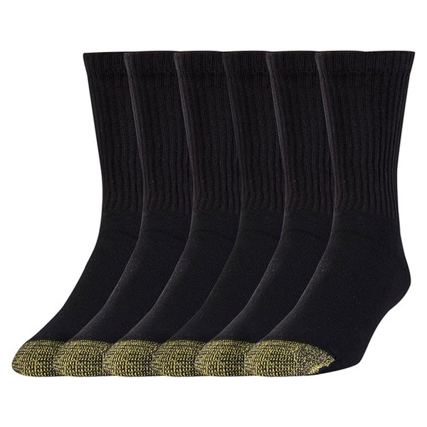 6 Pairs of Goldtoe Men's Crew Socks