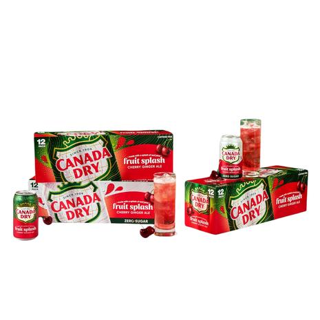 24 Cans Of Canada Dry Fruit Splash Cherry Ginger Ale