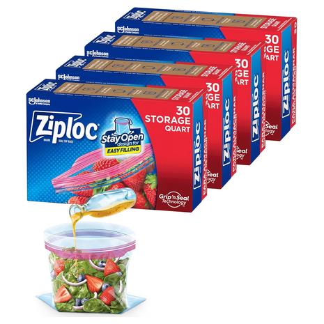 120 Ziploc Quart Food Storage Bags