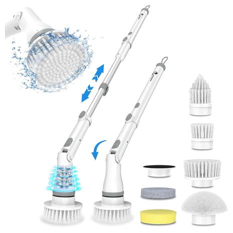 Cordless Electric Spin Scrubber with 6 Brush Heads