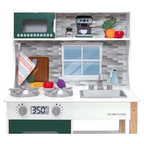 Tiny Chef Complete Play Kitchen w/ Realistic Knobs & Play Food