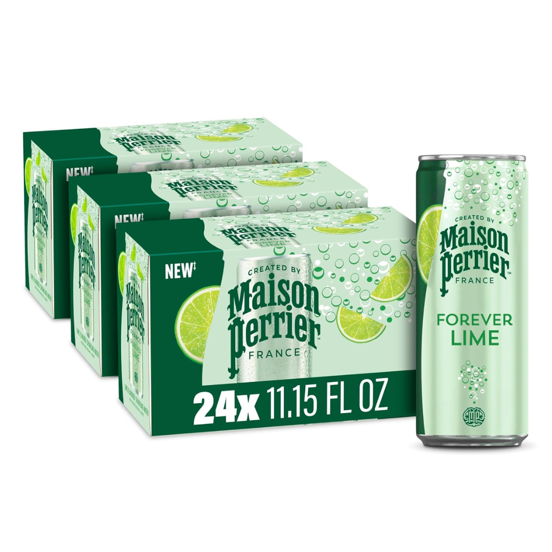 24 Cans Of Maison Perrier Forever Lime Or Ultimate Flavored Sparkling Water