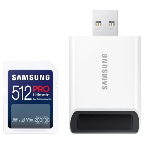 Samsung Pro Ultimate 512GB SDXC Memory Card w/ USB Reader