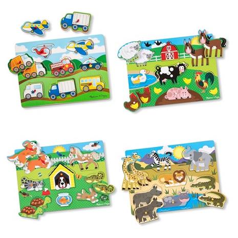 4-Pack Melissa & Doug Wooden Peg Puzzle