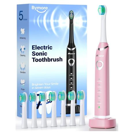 Electric Rechargeable Sonic Toothbrush w/ 8-Replacement Heads