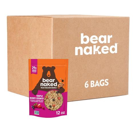 6 Bags Of Bear Naked Triple Berry Granola Cereal