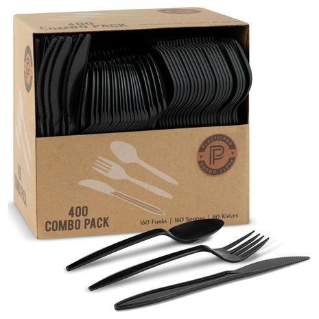 400-Piece Disposable Colored Cutlery