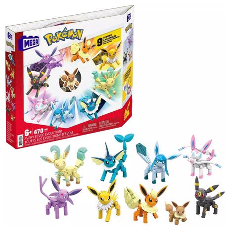 470-Piece Mega Pokemon Eevee Evolution Construction Set w/ Character Figure