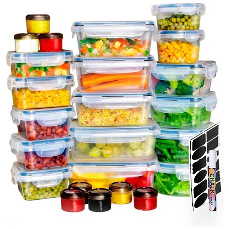 24 Piece Plastic Clear Food Storage Container Set