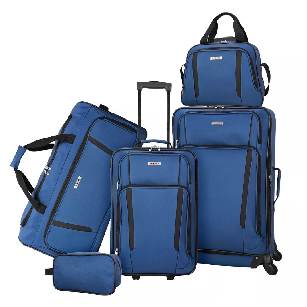 5-Piece Softside Spinner Luggage Set (3 Colors)